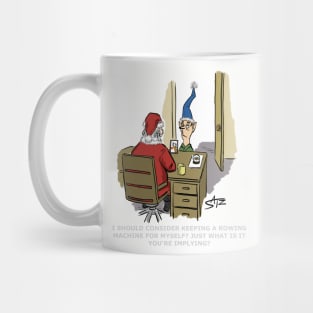 Funny Santa and Elf cartoon Mug